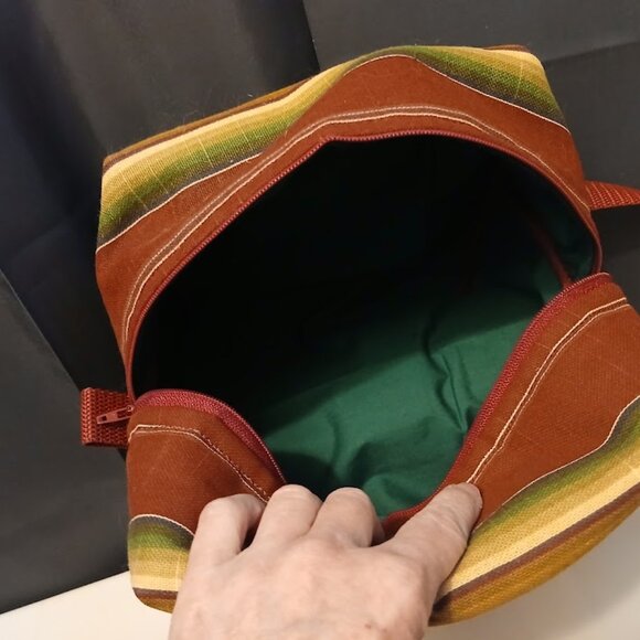 New Zippy Cosmetics Toiletries Travel Bags X-large Faux Leather & Fabric western - Picture 8 of 16